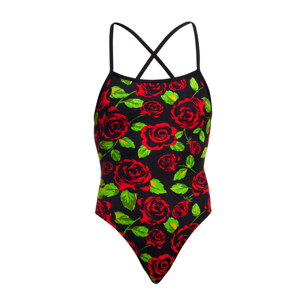 Badeanzug ECO Strapped In Black Rose