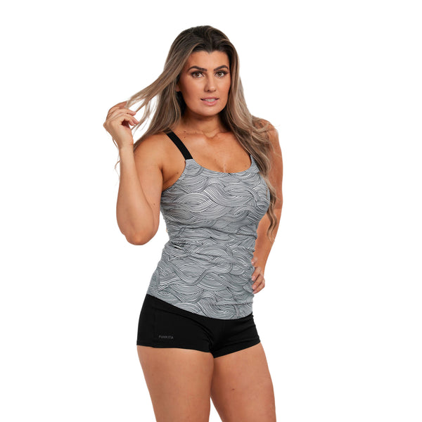 Tankini Oberteil Scoop Neck Ice Current