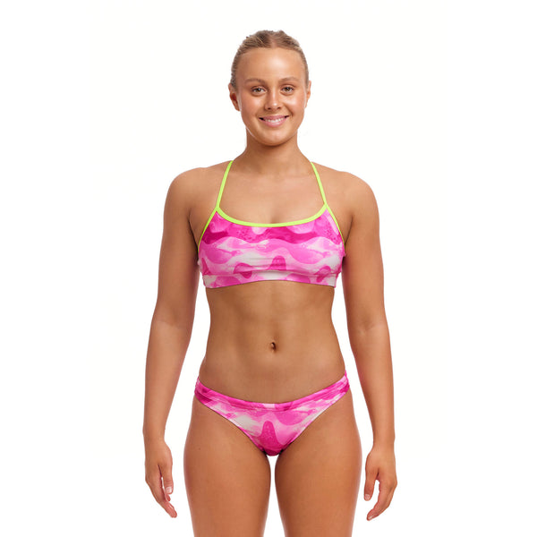 ECO Swim Crop Bikini Top Pink Caps