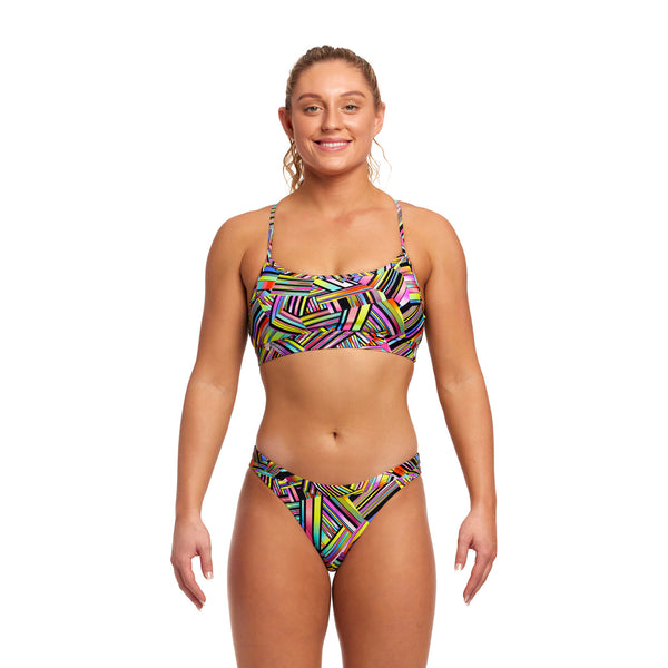 Bikinioberteil Swim Crop Top Strip Straps