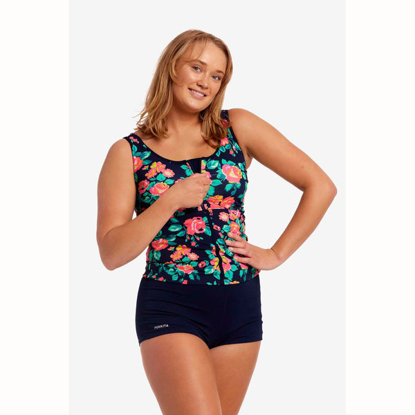 Tankini Oberteil Zip Front Full Bloom